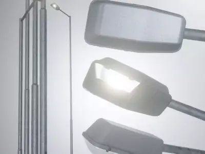 Street Light 5 Galvanized F1 M1 K0 A2 8000mm Low-poly 3D model
