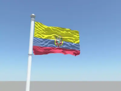 Ecuador flag 3D model
