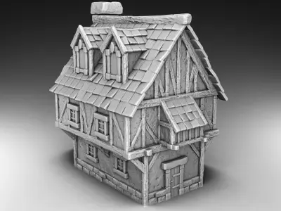 House with roof 3D print model