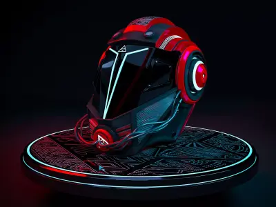 SCI-FI Helmat model Low-poly 3D model