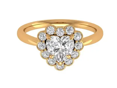 Heart Solitaire Ring 3D print model