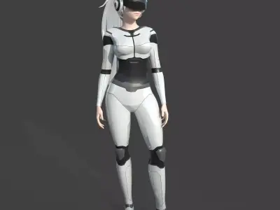Girl Model - Sci-fi Girl Low-poly 3D model