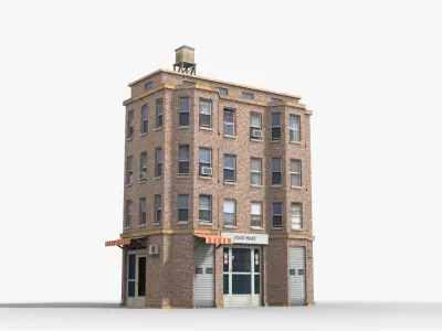 Apartment Building x27 Low-poly 3D model