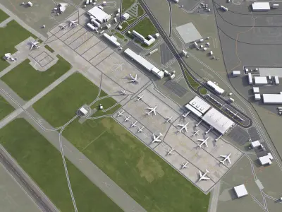 Tbilisi Airport Low-poly 3D model