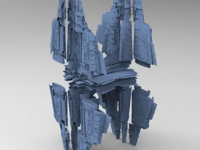 Alien Ship pyramid design 2 3D model