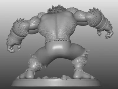 Street Fighter Blanka Inspired Beast Warrior - 3D STL File 3D print model