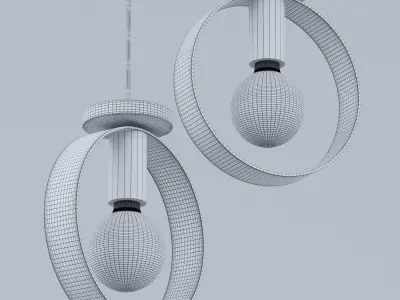 Artisan pendant light with four lights hanging from it 3D model