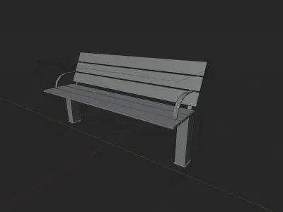 Bench Bank Street Low-poly 3D model