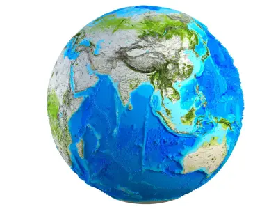 Earth Map Globe Low-poly 3D model