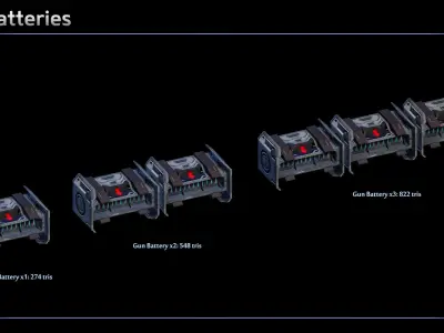 Spaceship Capital Ship Modular Equipment Low-poly 3D model