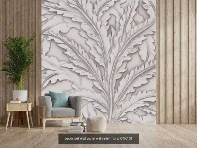 20 modern panel wall decor set wall relief mural CNC  Pack 01