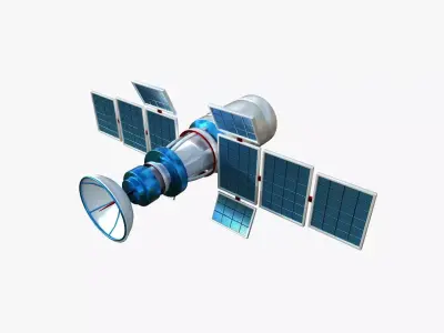Satellite A09 USA United States - SciFi Space Design Low-poly 3D model