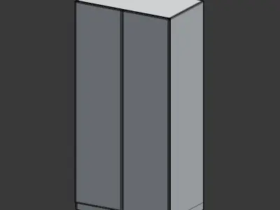 Two Door White Wardrobe 3D model