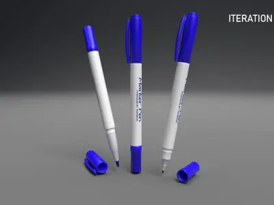 2 Side Marker Pen Free low-poly 3D model