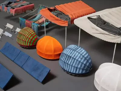 Awning Pack Low-poly 3D model