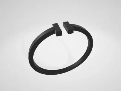  Tiffany  Co T Square Bracelet Low-poly 3D model