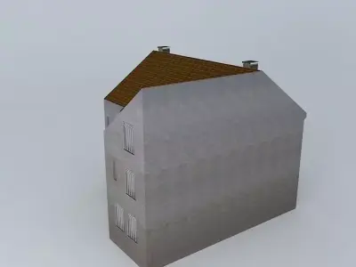 Old European house Low-poly 3D model