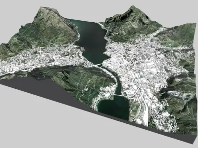 Cityscape Lecco and Valmadrera Italy 3D model