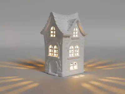 Decorative candleholder house 3D Print Ready 3D print model