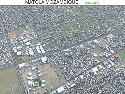 Matola Mozambique 20km AI Low-poly 3D model