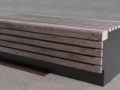 Sleek Modern Urban Bench - Realistic 3D Model for Cityscapes 3D model