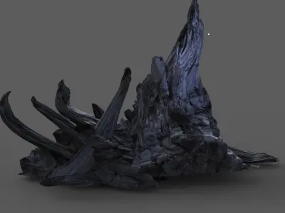 Prehistoric ice cliff rocks 3D model