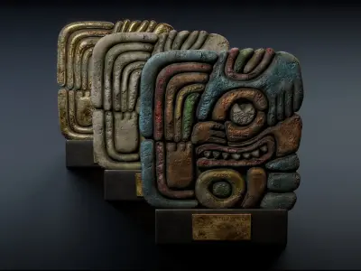 Ancient Mayan Glyph Low-poly 3D model