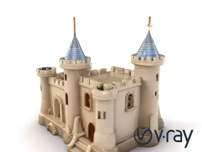 Majestic Stone Castle Environment model pack Low-poly 3D model
