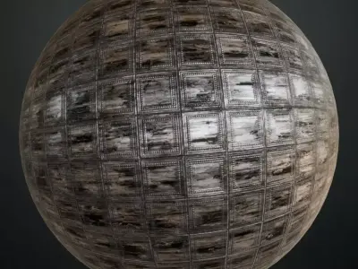 Black Rusty Vintage Metal Ceiling PBR Seamless Texture