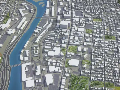 Manchester - New Hampshire Low-poly 3D model