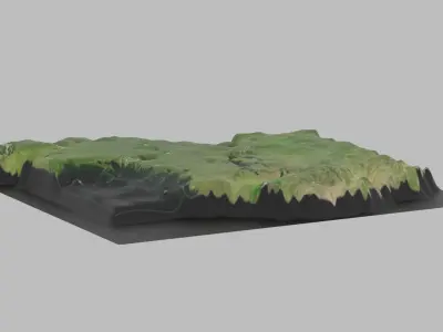 Uganda Map Country Low-poly 3D model