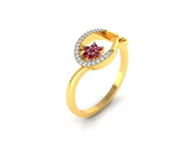 Diamond Ring For Women 3d Print Model 3D print model 57
