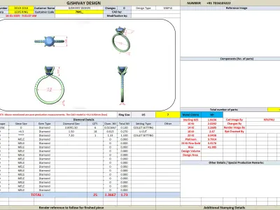 Round Cut Diamond Pave Engagement Ring 3D print model