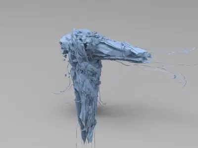 Sci fi Winter Island floating base 3D model