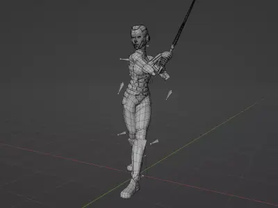 Female Warrior 3D model purchase