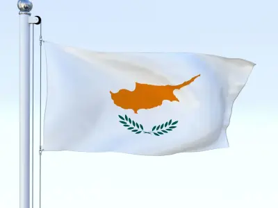 Animated Cyprus Flag Low-poly 3D model