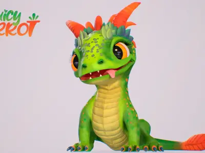  Cartoon Character Juicy Carrot Rigged PBR 