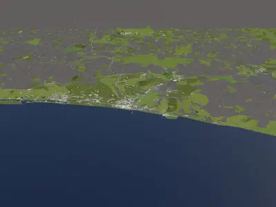 Brighton 50x50km City Map Model 3D model