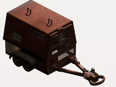 Game utility trailer Low-poly 3D model