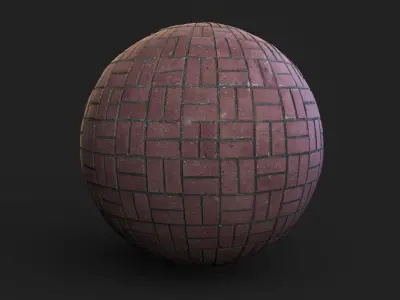 Photogrammetry Used floor bricks in two colors Free 3D model