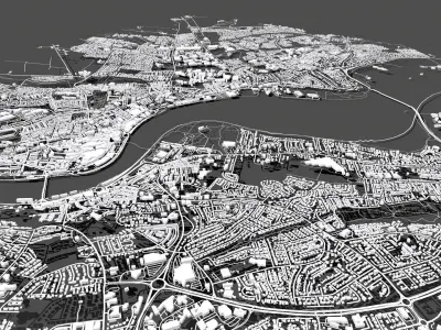 Cityscape Londonderry Ireland 3D model