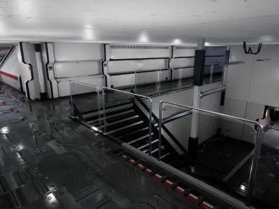 Modular Sci-Fi Station Kit Low-poly 3D model