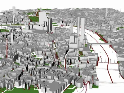 London city of Low-poly 3D model