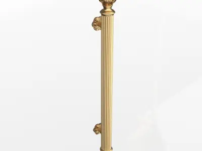 Classic Door Handle 05 Gold Low-poly 3D model