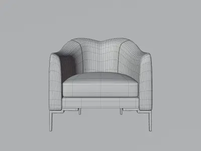 Armchair person lounge chair Low-poly 3D model