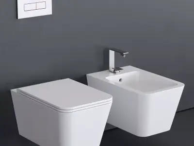 Alice Ceramica Hide Round Wall-Hung WC Low-poly 3D model