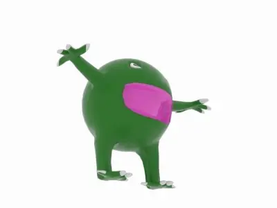 Sphere Space Monster Low-poly 3D model