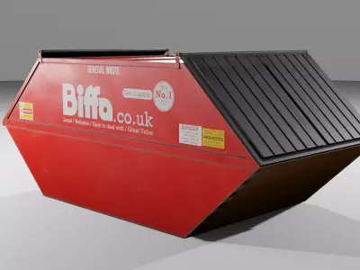 Low Poly Biffa General Waste Container Small Low-poly 3D model