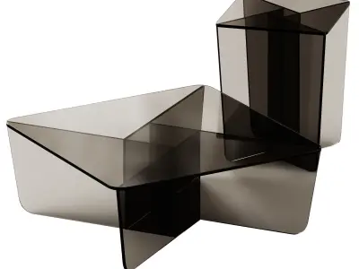 Oki Glass Side and Coffee Table 3D model