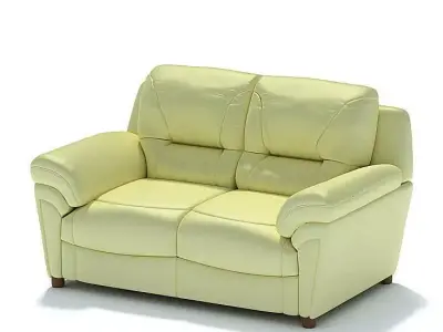 Light Leather Sofa 3D model
